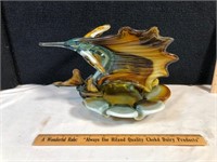 Art Glass Swordfish Ashtray