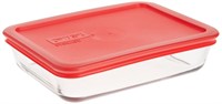 PYREX SINGLE RECTANGULAR GLASS FOOD CONTAINER