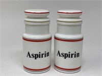 Vintage Milk Glass Aspirin Containers
