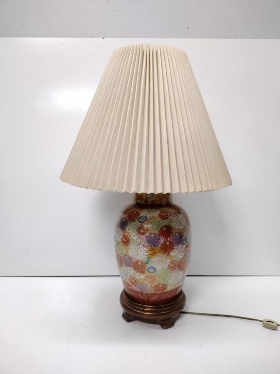 Satsuma Hand Painted Porcelain Lamp