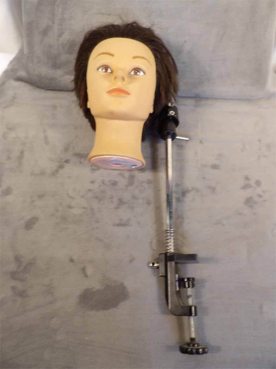 Mannequin Head with Clamp Stand