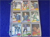 2 Sheets O-Pee-Chee Hockey Cards 1980