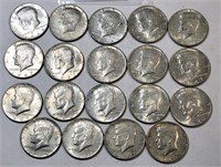 (19) 1965-1969 Kennedy 1/2 Dollars **