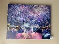 FOURTH OF JULY 16" X 20" FIREWORKS PICTURE ON