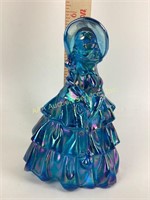 Fenton Blue Carnival Glass Southern Belle Lady.