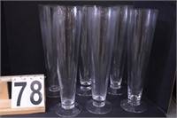 6 Glass Vases 16" T