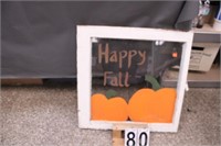 Happy Fall Painted Window 24" X 24"