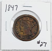 1847  Large Cent   VG