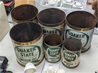 Lot of Quaker State Oil Cans