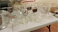 Selection of Carling beer glasses