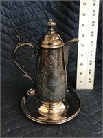 Vintage Syrup Pitcher with Base Tray