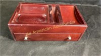 Heavy wooden jewelry box, 12" x 7" x 4"