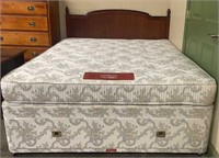 Queen Mahogany Headboard & Mattress