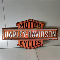 Porcelain Harley-Davidson Motor Cycle Sign