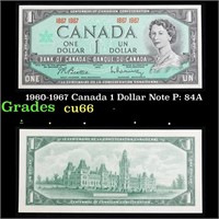 1960-1967 Canada 1 Dollar Note P: 84A Grades Gem+