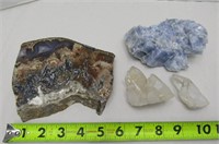 Cut Geode Slab & Quartz Crystal Pcs