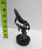 SPI Gallery Solid Brass Cast Whale Sculpture