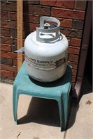 Empty Propane Tank & Outdoor Table