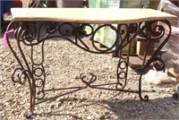 Marble & Iron Console Table, 52"x22"x33"