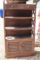 Wood Shelf with doors and drawers, 61"x16"x36"