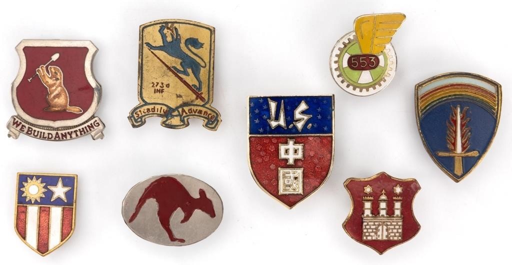 WWII Enamel Distinguished Unit Insignia Pins