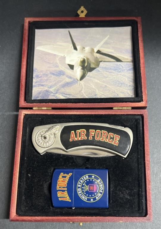 (E) Collectible Air Force Knife And Lighter In