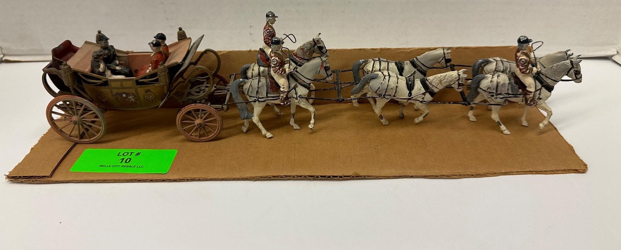 British Lead Toy Horse & Carriage