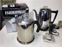GE coffeemaker & New Farberware stovetop