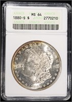 1880-S MORGAN DOLLAR ANACS MS64