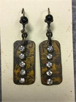 Rhinestone & Tin Earrings