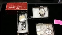 Lot of Vintage Watches, Watch Faces and Covers