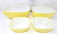 (4) Vintage Pyrex Yellow Bowls- (2) 12 oz, 1 1/2