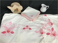 vintage tablecloth and napkins, etc