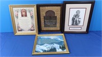 Framed Religious Prints Approx 11.5"x9.5" Each