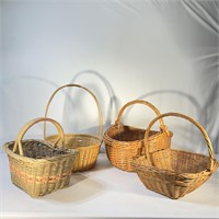 Woven Wicker Baskets Lot