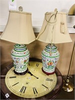 Vintage Porcelain Jar Lamps X2