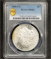 1880-CC US Morgan Silver Dollar PCGS MS62
