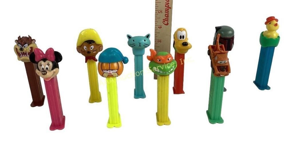 Pez dispensers. Mandalorian, Pluto,Garfield, duck