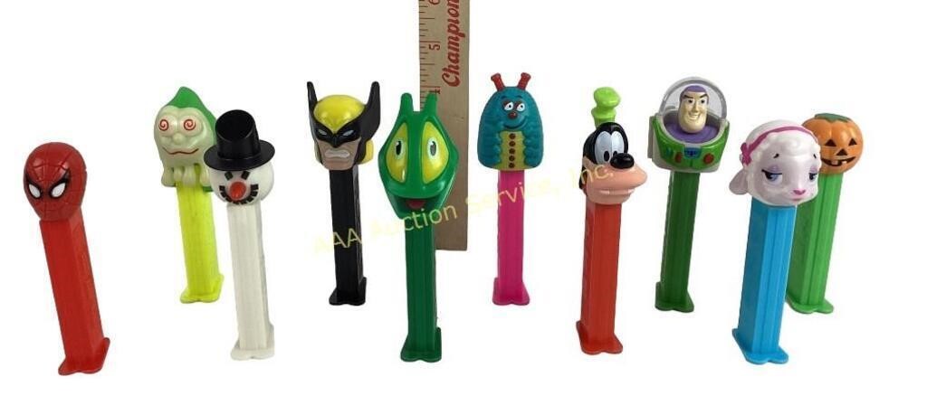 Pez dispensers. Spider-Man, lamb, buzz light