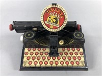 Vtg De-Luxe Dial Typewriter Toy