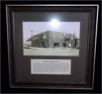 Framed picture of original Pepsi building Sudbury.