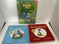 3 Kids Books Curious George & A Bugs Life