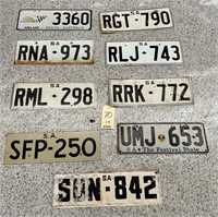 9 Assorted South Australian number plates