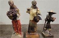 (3) Paper Mache People