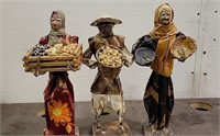 (3) Paper Mache People