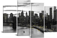 iKNOW FOTO 4 Panel NYC Skyline Canvas Wall Art