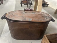 Antique copper wash boiler