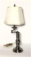 Brushed Nickle Adjustable Arm Lamp with Shade