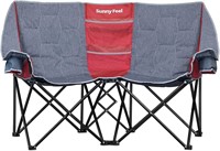 SUNNYFEEL Folding Double Camping Chair  Grey