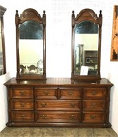 Nine Drawer Dresser with Two Mirrors